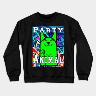 kitty cat grafitti green 777 Crewneck Sweatshirt